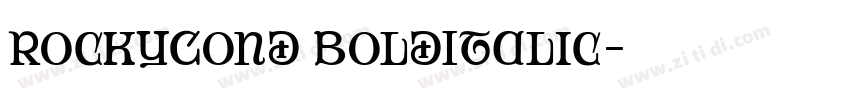 RockyCond BoldItalic字体转换